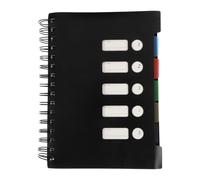 Zerodeko 150 Sheets Black Spiral Notebook with Pp Dividers, College Ruled Writing Journal with Strong Construction and Spiral Binding, for Daily Planning and Office Use, Small Size