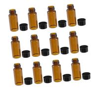 Zerodeko 15Pcs Brown Glass Essential Oil Bottles with Screw Caps Smooth Rounded Small Sample Vials for Experiment Travel and Household Storage