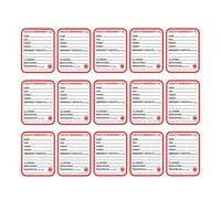 Zerodeko 15pcs Red Small Sticky Labels for Nursing Home and Car Seat Emergency Identification, Copper Self-Adhesive Sticker Suitable for Surfaces, Easy to Spot Safety Information Tags