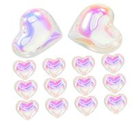 Zerodeko 16pcs Heart Shaped Glass Suncatcher Vibrant Ab Color Crystal Hanging Ornaments for Window Garden Christmas Tree Party Wedding Decoration and Easy to Hang