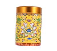 Zerodeko 1pc Chinese Enamel Tea Canister Snack Jar Matcha Food Storage for Kitchen Decor