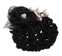 Zerodeko 1pcs Flower Bun Net Floral Hairnet Clip 3.34x3.93x1.18in Fixing Your Bun Comfortable Using Feeling for Teen Bank Workers Many Different Occasions Fabric Metal Flower Hair Accessory