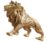 Zerodeko 1pcs Lion Ornament Vintage Resin Lion Figurine Golden Retro Creative Resin Material Stable and Sturdy Home Desk Decoration