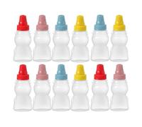 Zerodeko 1set Bear Shape Sauce Bottle Mini Squeeze Bottles Vinegar Storage Bottles Soy Sauce Containers Portable Vinegar Containers Squeeze Bottle Honey Salad Dressing Container Pe 12pcs