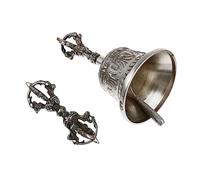 Zerodeko 1Set Hand Vajra Bell Traditional Buddhism Bell Smooth Surface Hand Shaking Bell for Meditation and Decoration and Easy to Clean
