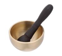 Zerodeko 1set Mini Nepal Sound Bowl for Meditation Brass Singing Bowl with Wooden Striker for Stress Relief Yoga Teacher Training Gift Portable Mindfulness Tool