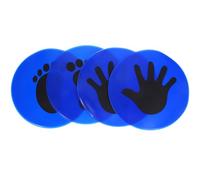 Zerodeko 2 Pairs Blue PVC round Soccer Training Foot Pads, Agility Markers | Nonslip Backing, Quick Setup for Gym Class and Youth Practice, Easy to Spot on Basketball Floors