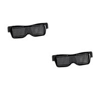 Zerodeko 2 Pairs Wireless Electric LED Luminous Glasses with Mobile Control Lightweight Design Text and Patterns Via Comfortable Fit for Parties and Festivals