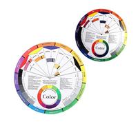 Zerodeko 2 Pcs Creative Color Wheel Art Makeup Nail Rotation Mixed Color Display Board for Women Dual-sided Matching Guide with Tints Shades Theory Chart for Blending and Learning