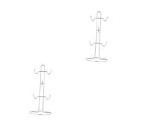 Zerodeko 2 pcs Creative Iron Cup Organizer Drying Rack for Kitchen Countertop Silver Mug Holder with Elegant Industrial Farmhouse Style Space Saving Storage for Coffee Mugs and Cups