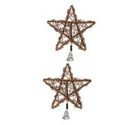 Zerodeko 2 Pcs Festival Star Ornament Christmas Tree Topper Xmas Tree Star Adornment Small