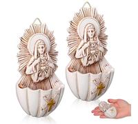 Zerodeko 2 Pcs Holy Water Font Wall Hanging Resin Catholic Stoup
