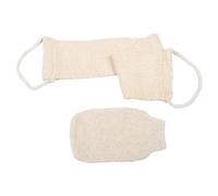 Zerodeko 2 Pcs Sisal Bath Gloves Set Exfoliating Back Scrubber with Long Strip Design Soft Natural Material for Gentle Dead Skin Removal Suitable for Women Men Portable Shower Use