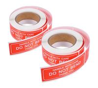 Zerodeko 2 Rolls Fragile Warning Labels Self-Adhesive Packaging Stickers for Shipping and Storage Bright Handle with Care Sticky Labels with Bold Text and Highly Visible Warning Tags