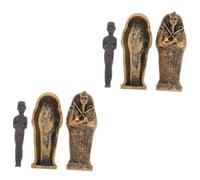 Zerodeko 2 Sets Mummy Model Home Decor Egyptian Crafts Mummies Ornament Fish Tank Landscaping Mummy Sculptures Fish Tank Decorations Mummy Figurines Scary Mummy Decor Resin Brown
