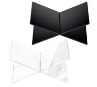 Zerodeko 2 Sets Open Book Stand Bible Holder Stand Sturdy Acrylic Sleek Modern Design Spacesaving Solution Durability for Kitchen Counter Magazines Textbooks