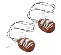 Zerodeko 2 Sets Portable 8-key Mini Kalimba Thumb Piano with Water Drop Shape, Wooden and Metal Material, Natural Resonance, Stylish Design, for Travel the Go Creativity