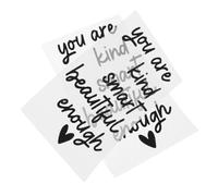 Zerodeko 2 Sheets of Repositionable Positive Affirmation Mirror Decals for Bathroom and Bedroom, Black Vinyl Stickers Sl ontemporary Design, Motivational Quote Wall Stickers for Girls