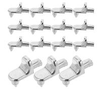 Zerodeko 20 Pcs Alloy Double-legged Cabinet Shelf Pegs with 0.5cm Hole Diameter Metal L-shaped Shelf Clips for Kitchen Cabinets Furniture Glass Sturdy for Wood Shelving