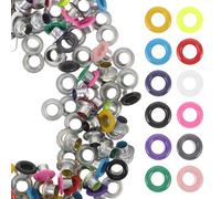 Zerodeko 200 Sets Grommet Eyelets Kit Round Metal Eyelets Mixed Colours 5mm for Fabric Clothing and Shoes, Easy Installation for Home DIY Shoe Making Supplies Random Color
