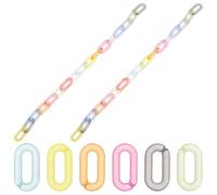 Zerodeko 200pcs Acrylic Oval Twist Linking Rings with Secure Open Ring Structure and Wear Resistant Matte Rainbow Design for DIY Purse Bag Chains Making and Craft Projects