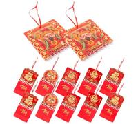 Zerodeko 2024 Chinese Hanging Wall Calendar 12pcs Small Size Fu Character Mini Dragon Year Decorative Calendar for Home Office Wall Hanging