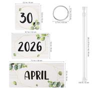 Zerodeko 2025-2028 Classroom Flip Calendar Set with Self-adhesive Paper and Metal Rod, Decorative Piece for Bulletin Board and Long-term Use, Monthly Hanging Calendar for Teaching Time