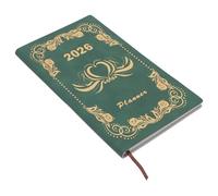 Zerodeko 2026 A6 Pu Cover Daily Planner Notebook Green 365 Days Time Management Journal with Weekly Goals Checklist, Academic Calendar Organizer, Compact Habit Tracker for Students