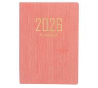 Zerodeko 2026 A7 Pocket Planner Notebook Small Daily and Weekly Organizer Compact English Schedule Book for Travel Business Academic Use Pink Stripe Cover
