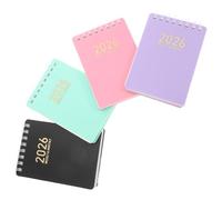Zerodeko 2026 Pocket Calendar Planner 4pcs A7 Mini Spiral Notebooks Monthly Weekly Schedule Planner Small Purse Size Calendar Notebook Sturdy Cover for Daily Planning