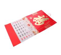 Zerodeko 2027 Year the Goat Wall Calendar with Wide Writing Space and User-friendly Layout, Red Paper Hanging Lunar Year Calendar for Office Decor or Chinese Restaurants Featuring Feng