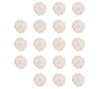 Zerodeko 20pcs Beige Cotton Crochet Flower Appliques Handmade Lace Embellishments for Sewing Crafts DIY, Floral Trim Accessories for Wedding and Home Decor