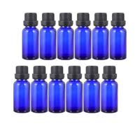Zerodeko 20pcs Blue Glass Essential Oil Orifice Bottles 10ml Smooth Disassemblable Containers for Travel and Purse Use for Coconut Oils and Massage