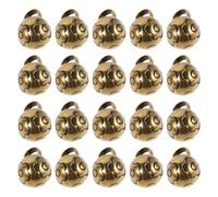 Zerodeko 20pcs Brass Bell Charm: Mini Brass Pendants - Carved Flower Bell Charm - Round Ball Shank Buttons for Jewelry Making Key Rings Party Decorations