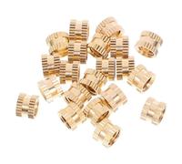 Zerodeko 20pcs Copper Threaded Insert Nuts 1/4-20 Heat Set Female Thread Design Knurled Embedment Nuts for Plastic Injection Molding Versatile Use