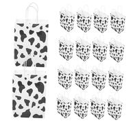 Zerodeko 20pcs Cow Print Kraft Paper Bags with Handles Reusable Animal Pattern Bags for Birthday Shower Candy Packing Convenient and Portable Favor Holders