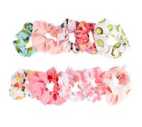 Zerodeko 20pcs Fruit Pattern Hair Scrunchies Large Intestine Style Elastic Hair Ties for Students