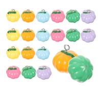 Zerodeko 20pcs Halloween Pumpkin Charms for DIY Making Smooth Edges Resin and Metal Pumpkin Pendants for Jewelry Making and Harvest Decorations Random Color
