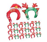 Zerodeko 20Pcs Inflatable Christmas Balloon Headbands Party Hairbands Xmas Photo Props Festive Aluminum Film Material Lightweight Comfortable for Holiday Celebrations