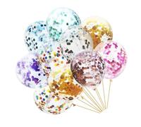 Zerodeko 20pcs Mixed Pattern Sequins Latex Balloons Party Decorations Kit Premium Confetti Balloons for Birthday Festival Gathering Safe Non-toxic Material Bright Colorful Ornaments for