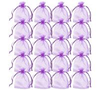 Zerodeko 20pcs Purple Organza Drawstring Bags for Home Fragrance Sachets, 7x9cm Reusable Lavender Scented Pouches with Elegant Visual Appeal, for Closet Freshening and Personal Spaces