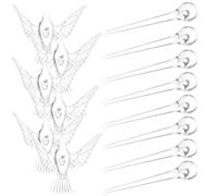 Zerodeko 20pcs Romantic Acrylic Crystal Water Drop Pendant with Bird Design, Unique Handmade Hanging Decor for Wedding Party and Home Decoration, Sturdy and Not Easy to Break