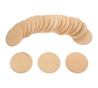 Zerodeko 20pcs Round Wooden Cutouts for Crafts and DIY Painting, Natural Beech Wood Discs with Rustic Look, for Home Decor and Developing Hands-on Skills