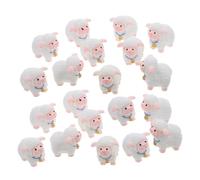 Zerodeko 20pcs Small Resin Sheep Figures White Models for Micro Landscape Settings and Moss Gardens Sturdy Realistic Resin Sheep Statues for Glass Domes and Flower Pots