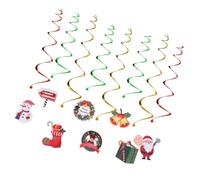 Zerodeko 24pcs Christmas Spiral Pendant Hanging Decorations for Indoor Holiday Party, Pvc Material with Single and Double Swirls, Ceiling Ornaments for Festive Christmas Décor