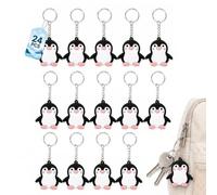 Zerodeko 24PCS Cute Penguin Keychains - Key Rings for Kids & Adults - Polar Winter Party Favors, Backpack Charms & Stocking Stuffers - Mothers Day Presens for Mom, Penguin Lover Present for Him or Her