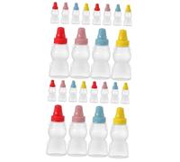 Zerodeko 24pcs Mini Ketchup Bottle Condiment Sauce Cute Bear Shape Sauce Bottles for Picnic Seasoning