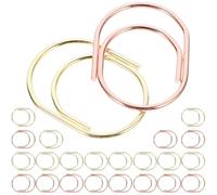 Zerodeko 24pcs Mini Metal Paper Clips Cute Chubby Shape Document Clips for Office and School Gold Rose Gold Mixed Color Tiny Memo for Stationery Organization
