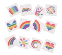 Zerodeko 24pcs Rainbow Gradient Body Stickers for Face Skin Temporary with Vibrant Pride Designs Safe Decoration for Lgbtq Party Celebrations