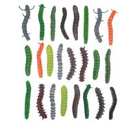 Zerodeko 24Pcs Realistic Caterpillar Toy Assortment Plastic Crawling Insect Model Figures for The Very Hungry Storytelling Sensory Tuff Tray Classroom Party Favors 7cm